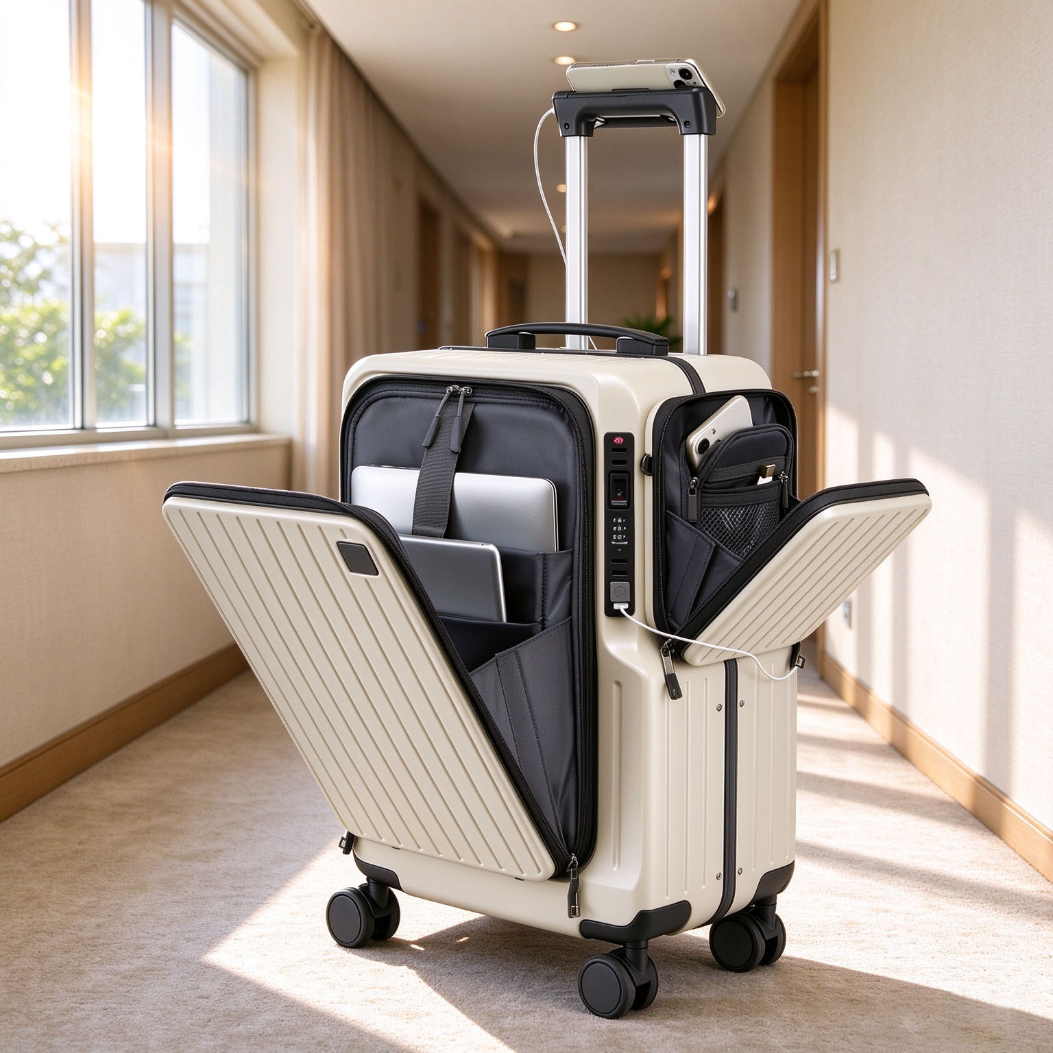 Spinner Wheel Rolling Suitcase 20 Inch - حقيبة سفر بعجلات قابلة للفتح من