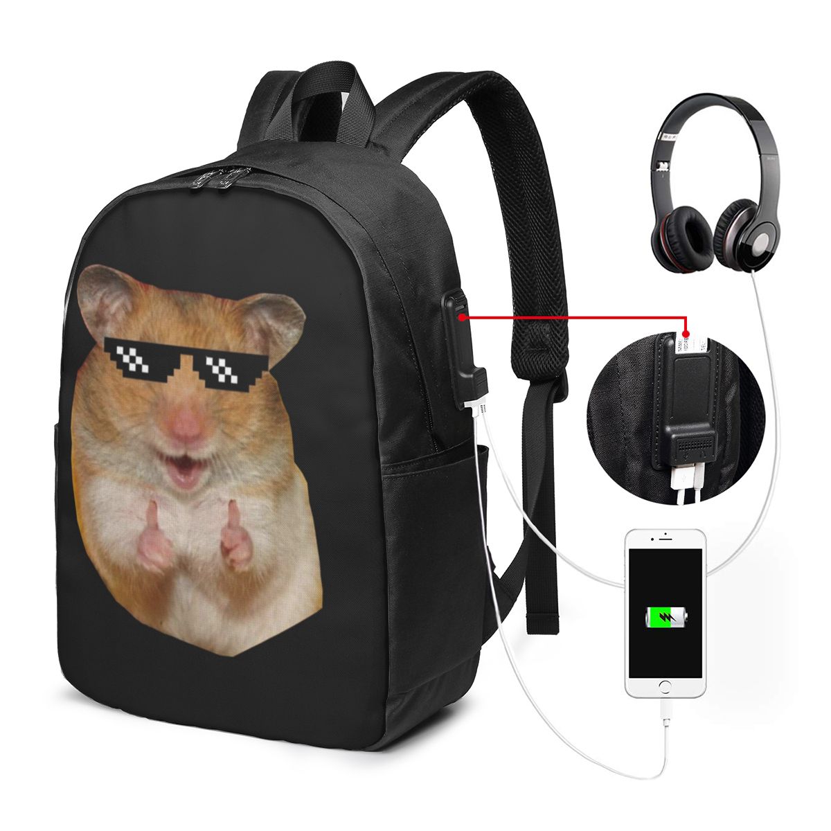 Backpacks - حقيبة ظهر مضحكة على شكل هامستر،