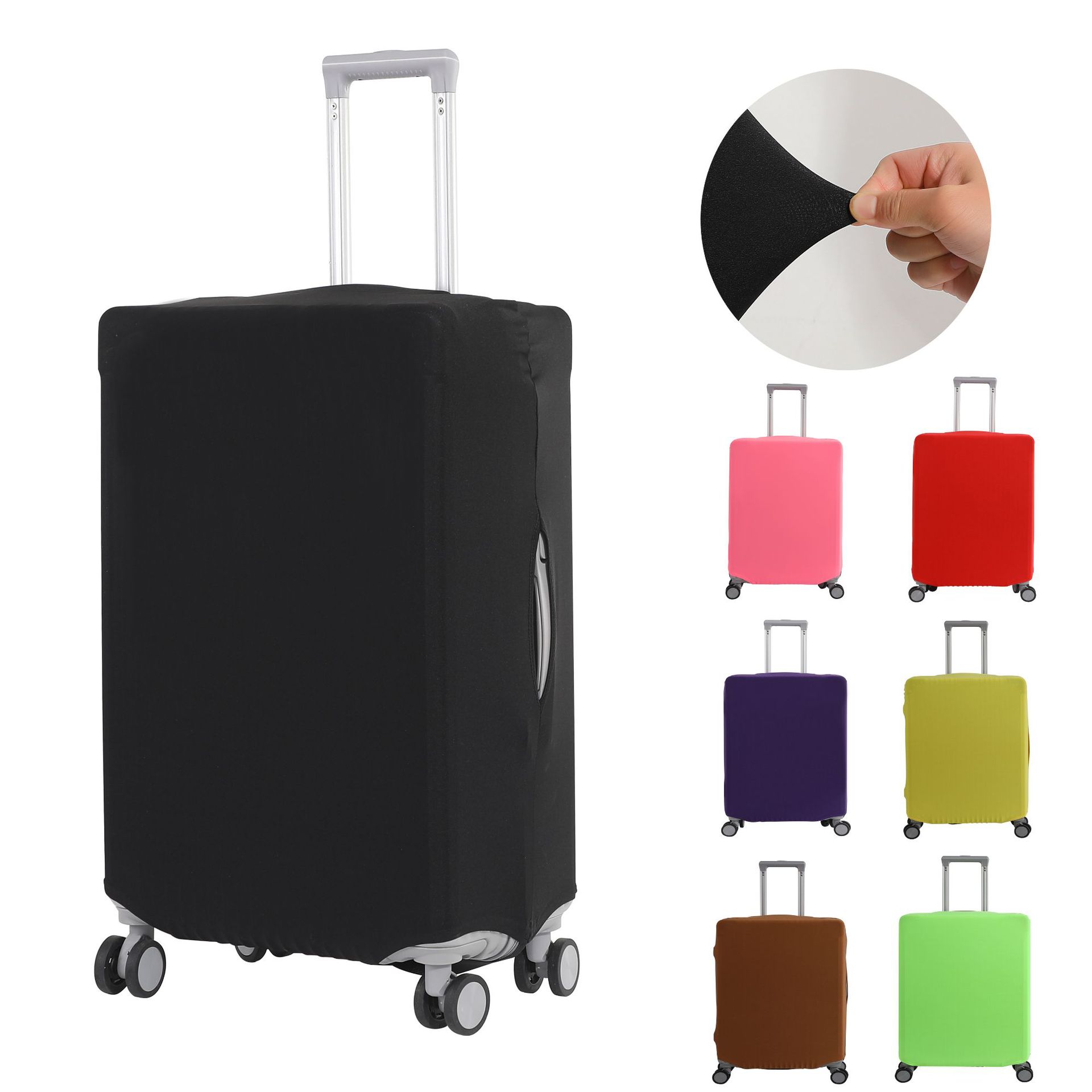 Luggage Protective Cover Transparent - غطاء حماية للأمتعة بلون موحد ومرن،