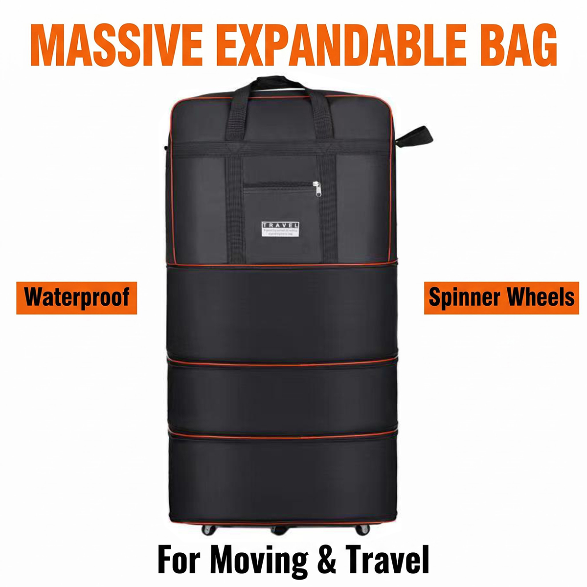 Foldable Rolling Luggage Bag - حقيبة سفر بعجلات قابلة للتوسيع والطي،