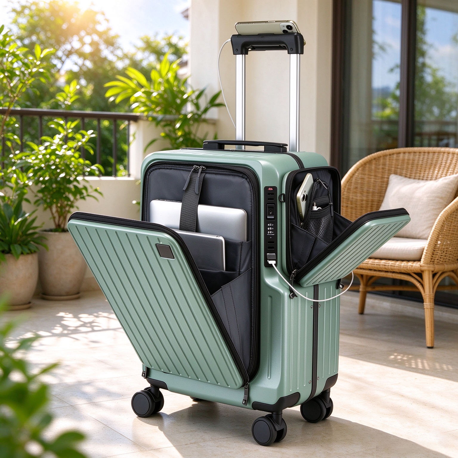 حقيبة سفر بعجلات قابلة للفتح م - مراجعة Spinner Wheel Rolling Suitcase 20 Inch وسعره