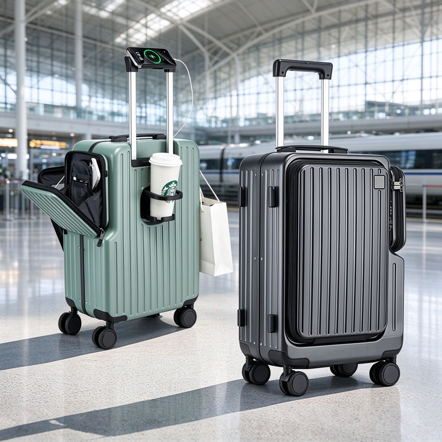 حقيبة سفر بعجلات قابلة للفتح م - مراجعة Spinner Wheel Rolling Suitcase 20 Inch وسعره