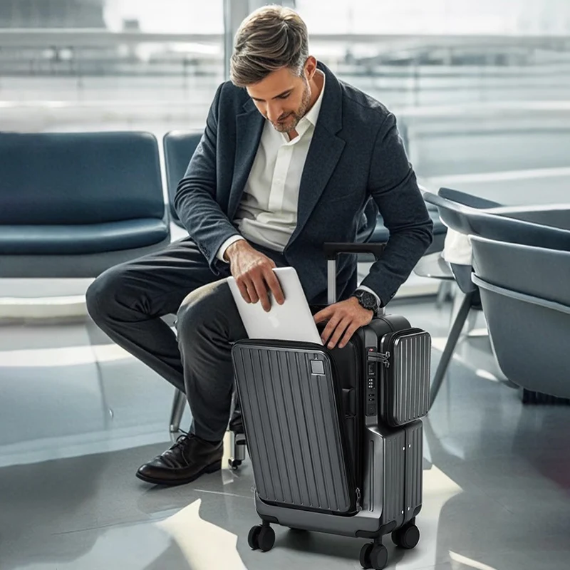 حقيبة سفر بعجلات قابلة للفتح م - مراجعة Spinner Wheel Rolling Suitcase 20 Inch وسعره