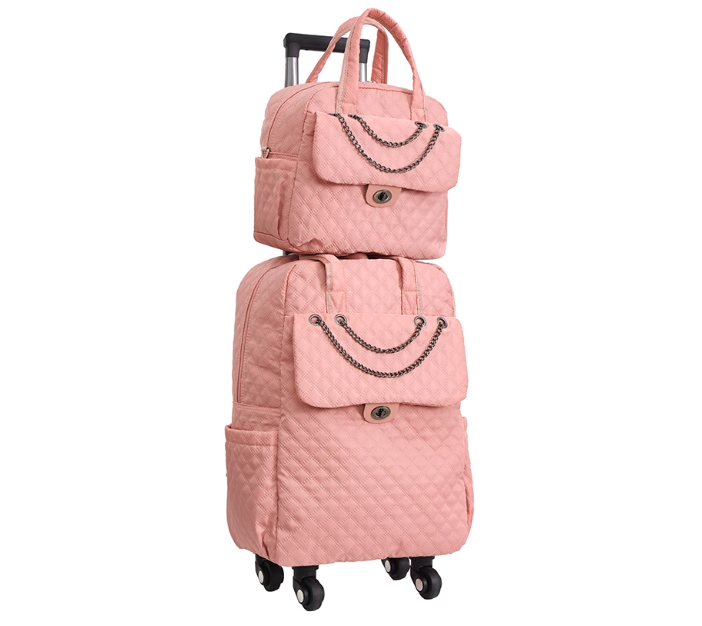 حقيبة ظهر نسائية بعجلات للسفر، - مراجعة Foldable Rolling Luggage Bag وسعره
