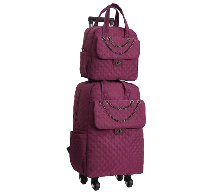 حقيبة ظهر نسائية بعجلات للسفر، - مراجعة Foldable Rolling Luggage Bag وسعره