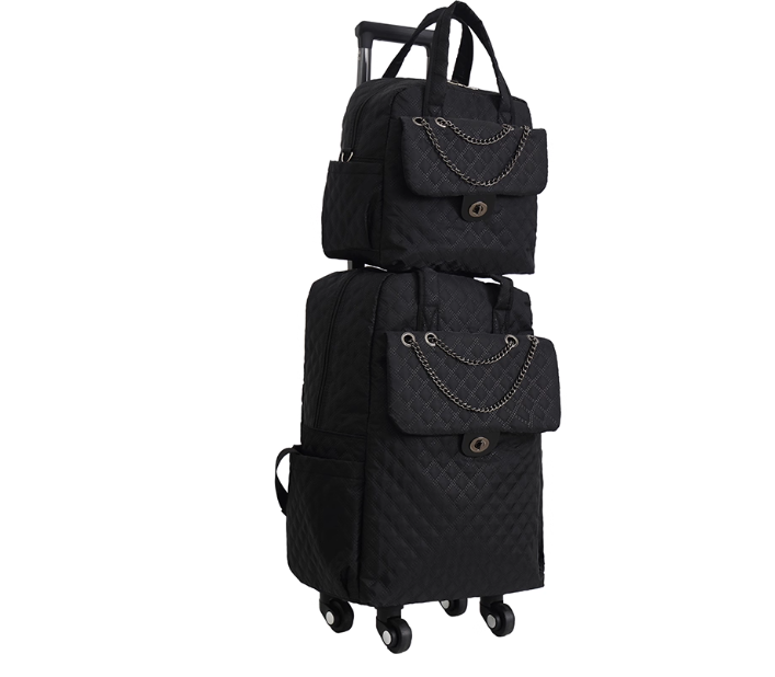 حقيبة ظهر نسائية بعجلات للسفر، - مراجعة Foldable Rolling Luggage Bag وسعره