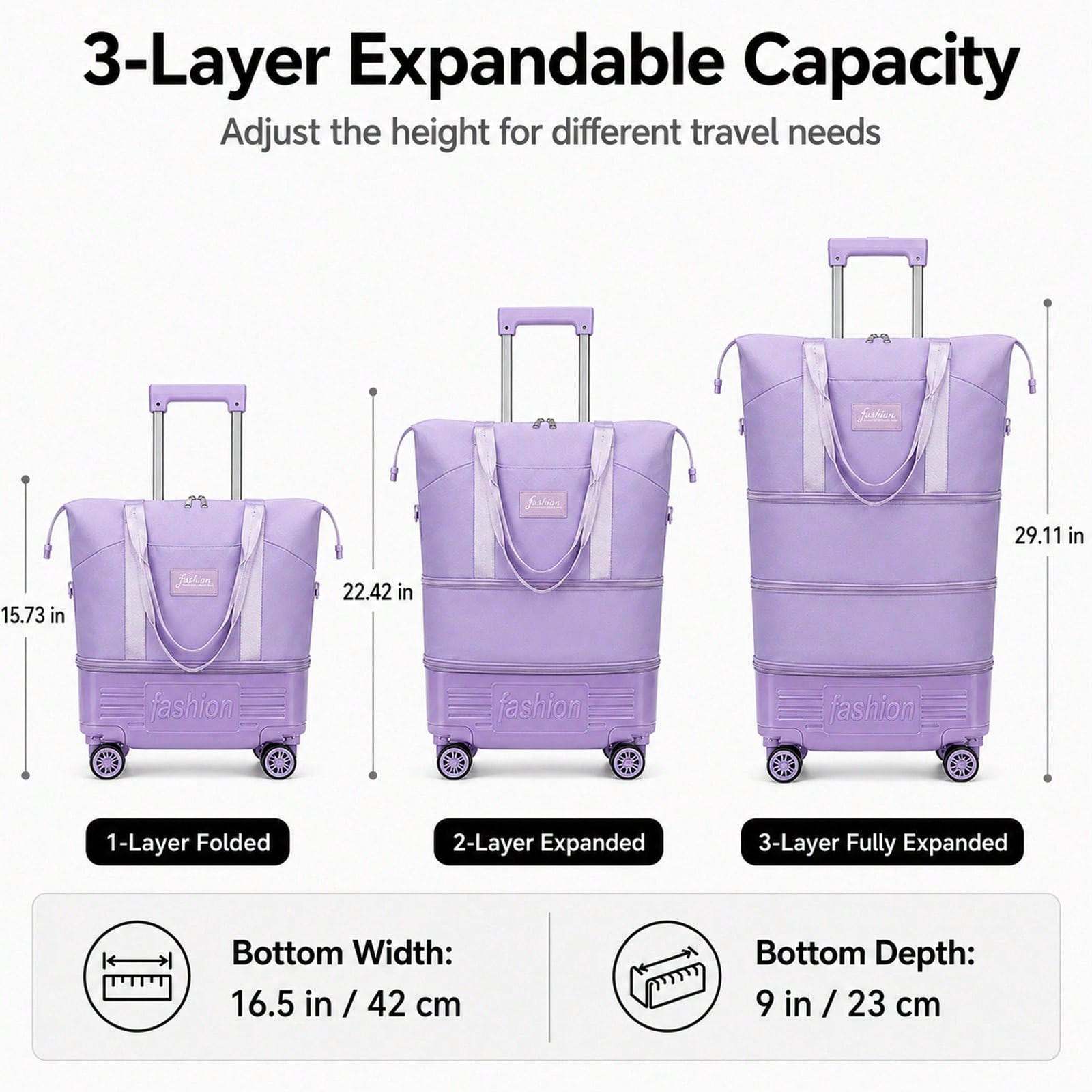 حقيبة سفر قابلة للتمدد بعجلات، - مراجعة Foldable Rolling Luggage Bag وسعره