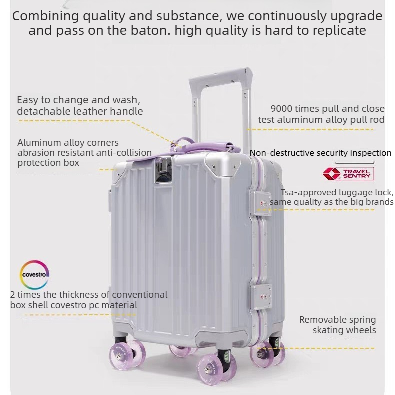 حقيبة سفر بعجلات، طقم حقائب سف - مراجعة Aluminum Frame Carry On Luggage وسعره
