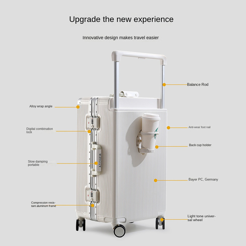 حقيبة سفر بعجلات مقاس 20/22/24 - مراجعة Aluminum Frame Carry On Luggage وسعره