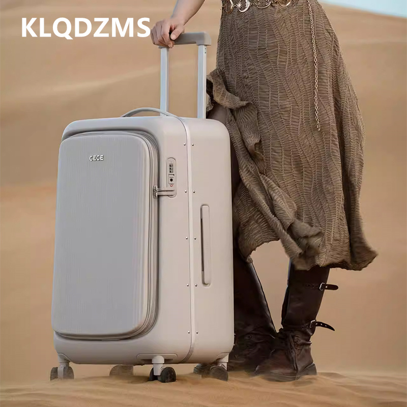 حقيبة سفر KLQDZMS مقاس 24-28 ب - مراجعة Aluminum Frame Carry On Luggage وسعره