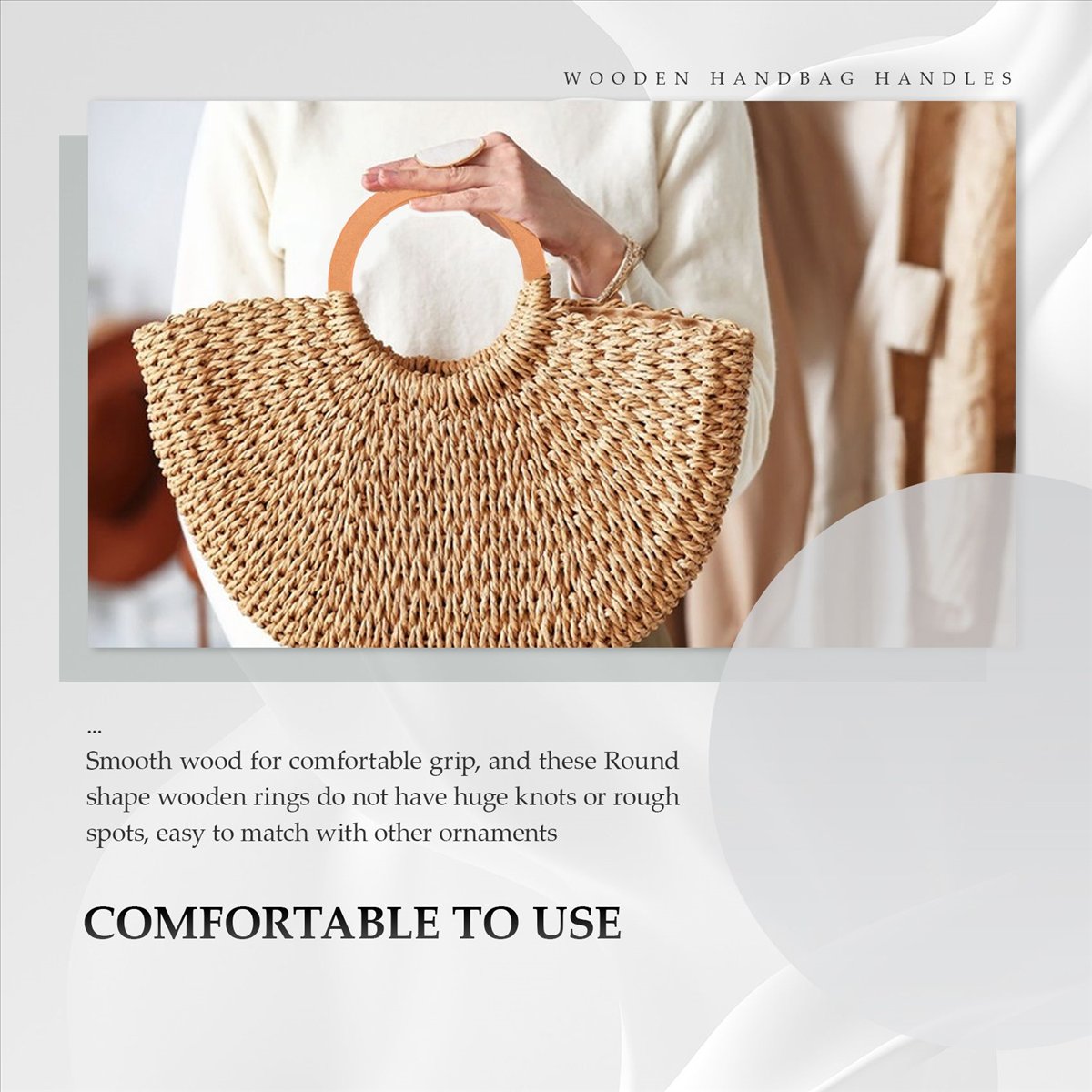 4 قطع مقابض خشبية مستديرة الشك - مراجعة Handbags وسعره